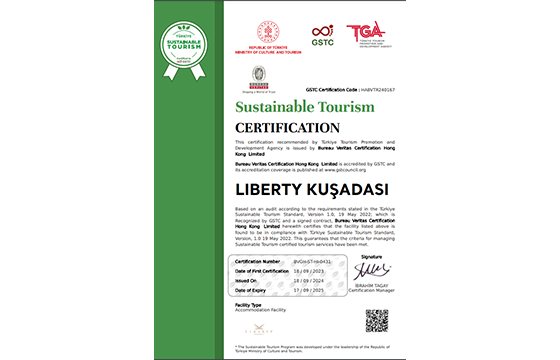 Liberty Kusadasi Odul Sertifika Card4