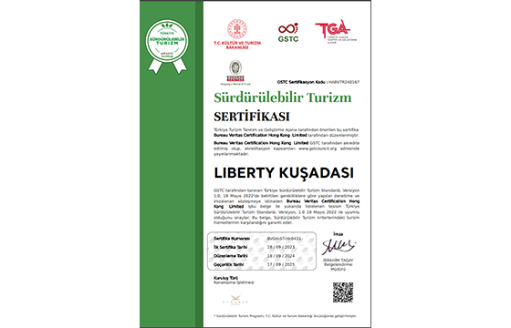 Liberty Kusadasi Odul Sertifika Card3